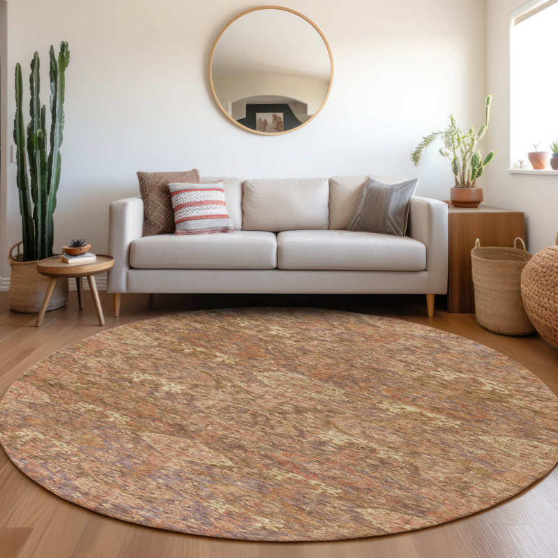 Tapis d'intérieur / extérieur brun Ambray , 8 pi x 8 pi