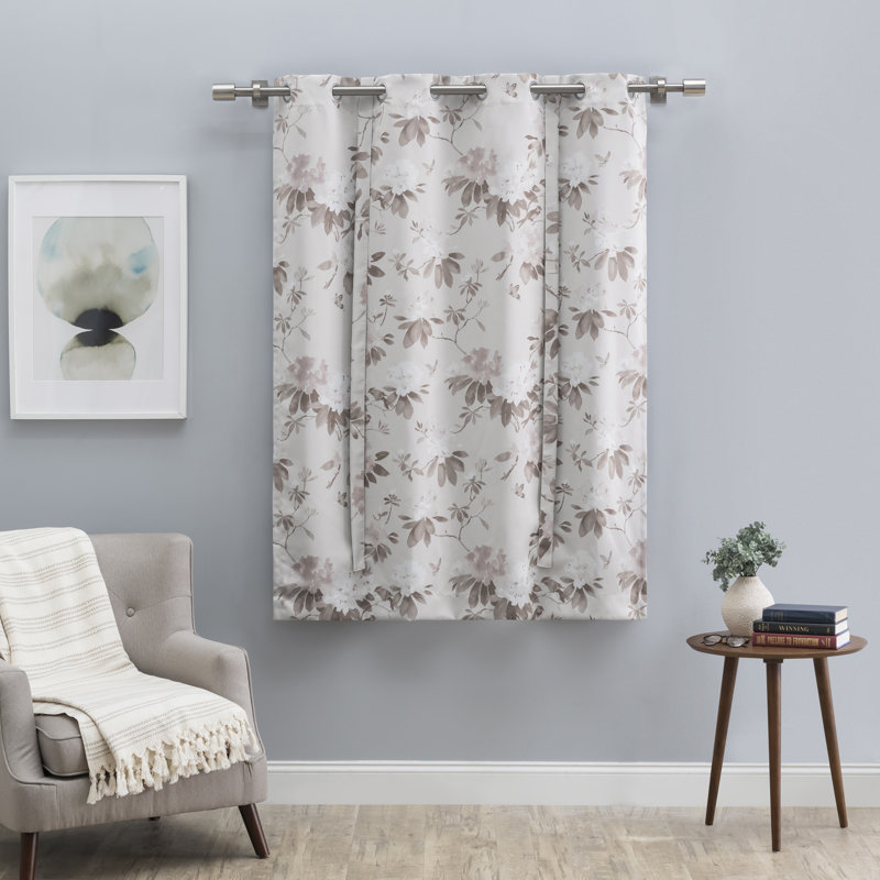 Élégant panneau décoratif noué à motif floral occultant de 63 po avec œillets , Grès