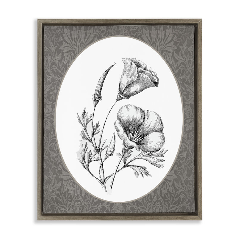 Art mural rétro sur toile flottante avec motif de tulipes en fleurs rétro, lettré et doublé, H 31 po x l 25 po