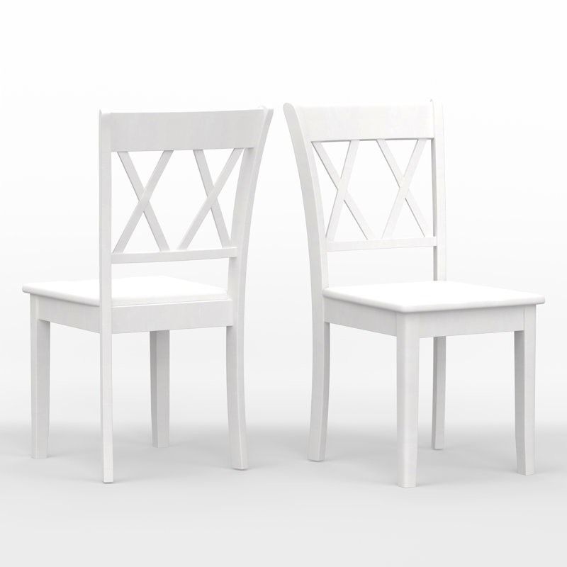 Chaise d'appoint en bois massif Turpin, Blanc