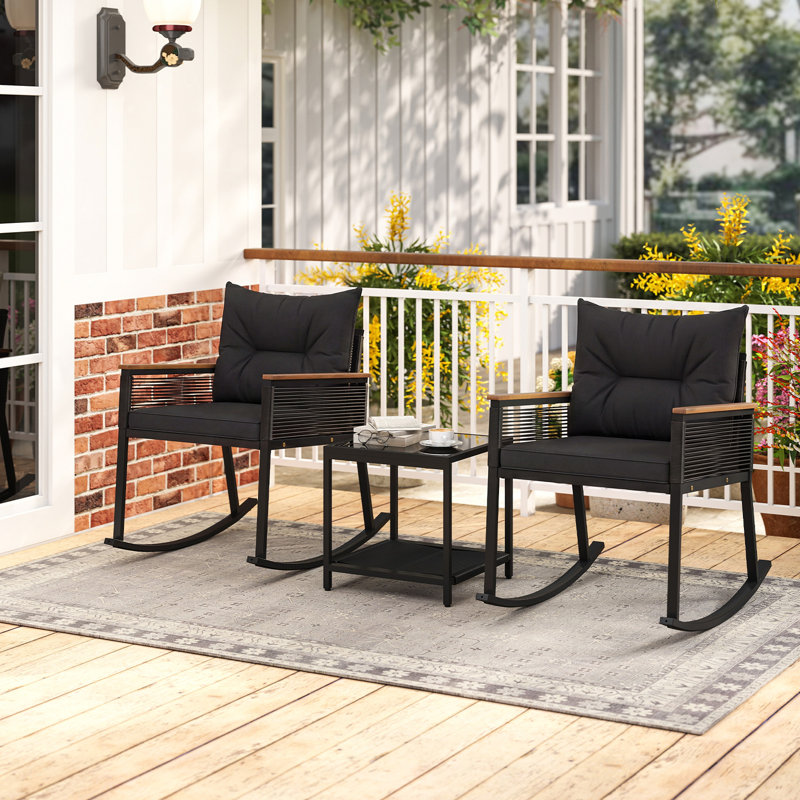 Patio Dining Set Table,, Black