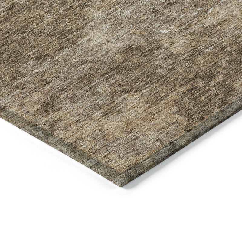 Jeryiah Washable Damask Indoor / Outdoor Rug, Round 8'
