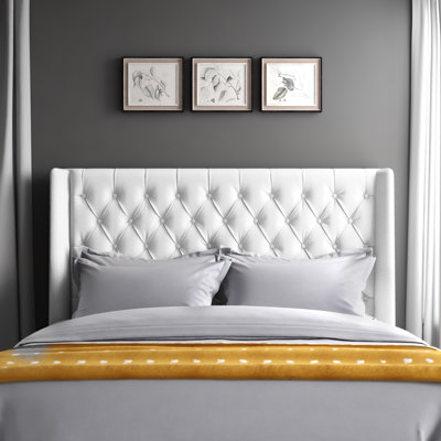 Bertlinde Upholstered Wingback Headboard