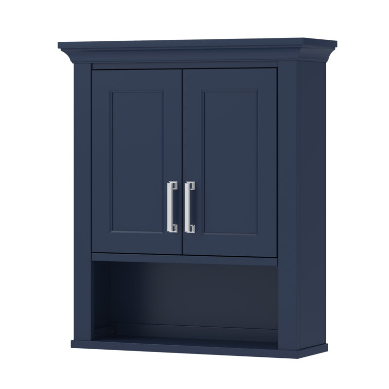 Lawson 24" x 28" Aegean Blue Wood Bathroom Wall Cabinet
