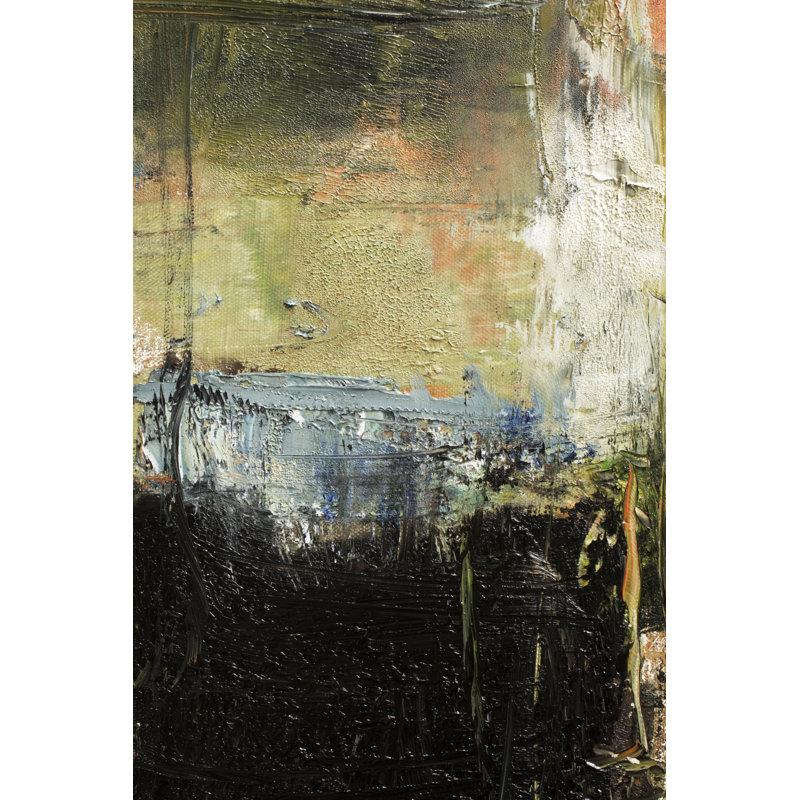 Arnetia Abstract Painted Grayed Out - Wrapped Canvas Painting, 46cm H x 30cm W x 3.8cm D