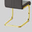 Lot de 2 chaises de salle à manger modernes en similicuir PU - Dossier haut, pieds en métal doré plaqué, pour cuisine, chambre, salon - Noir - 2
