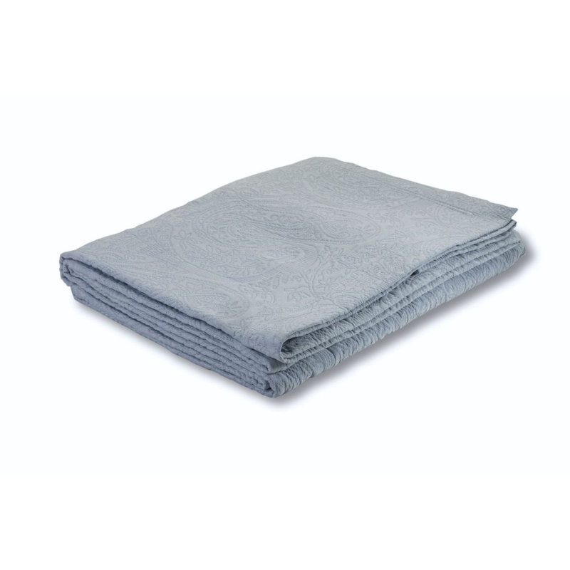McCordsville Cotton Blend Solid Colour Bedspread, 270 x 270cm Bedspread, Duck Egg