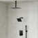 DualJetSpa Triple-Function 10" & 6" Ceiling Mount Complete Shower Faucet with Pressure Balancing Rough-In Valve