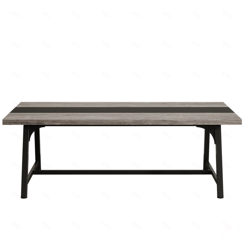 Table de conférence rectangulaire de 70,87 po pour 6 à 8 personnes, bureau de direction avec structure en métal durable, grande surface de travail pour la réunion du conseil et la collaboration d'équipe