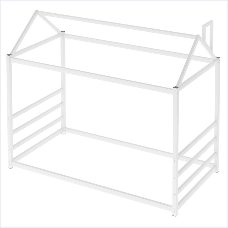 Lit plateforme avec toit House House, Blanc / Blanc