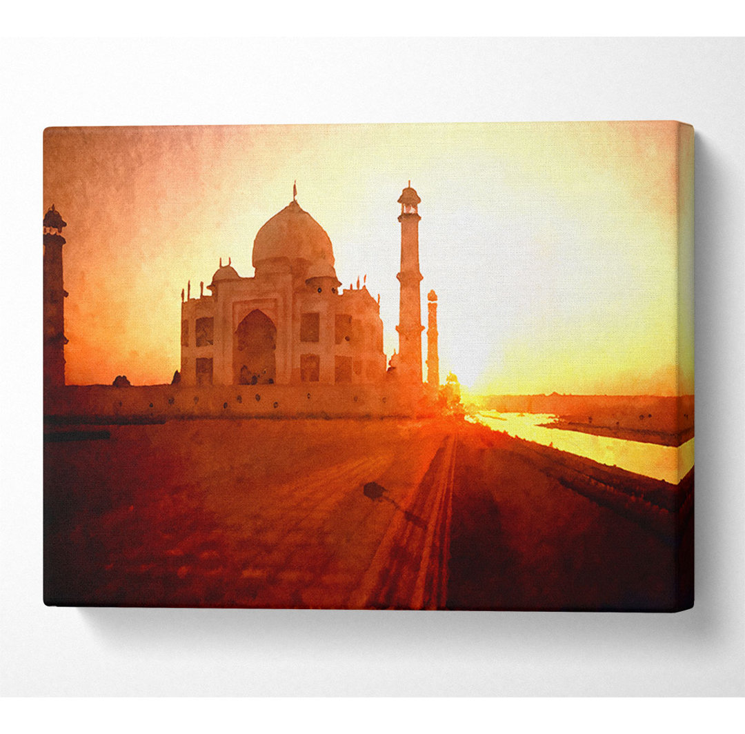 Das Taj Mahal bei Sonnenuntergang Indien - Kunstdrucke auf Leinwand