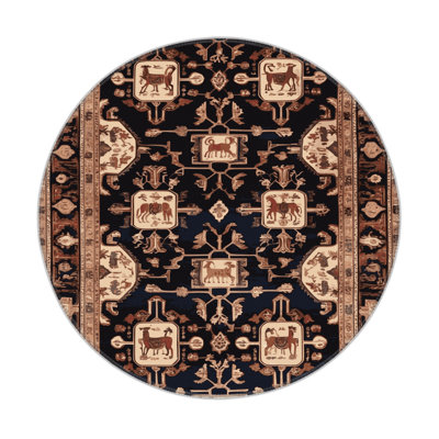 Persian Black Indoor and Outdoor Area Rug