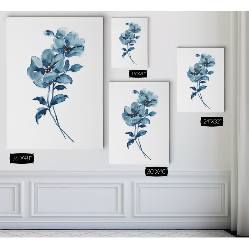«Blue Botanique I», reproduction sur toile, H 16 po x l 20 po x P 1,5 po