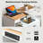 Rolling Kitchen Island With Extended Table, Kitchen Island On Wheels With LED Lights,Power Outlets And 2 Fluted Glass Doors, Kitchen Island With A Storage Compartment And Side 3 Open Shelves,White-55711214
