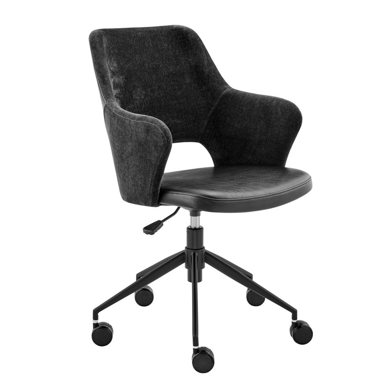 Chaise de travail Celena, Similicuir noir