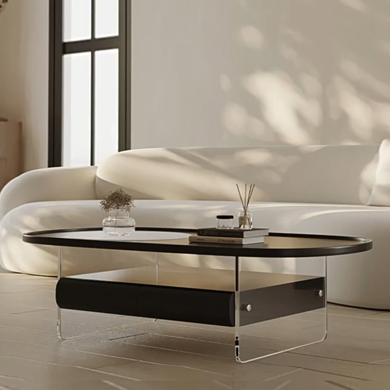 Minimalist design floating coffee table, 15.74" H x 51.18" L x 27.55" W