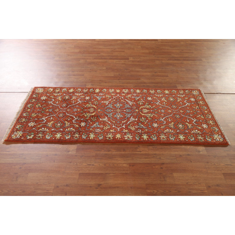 Tapis orange traditionnel en laine orange 3 x 6