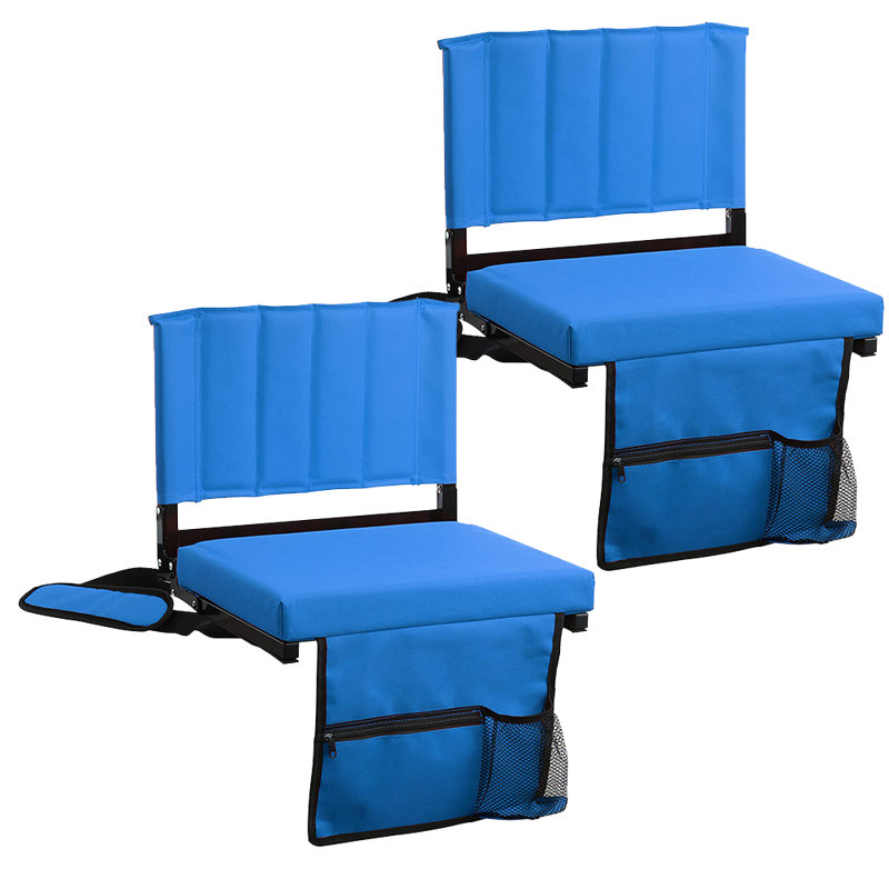 Siège de stade pliant avec coussins Briell, Bleu