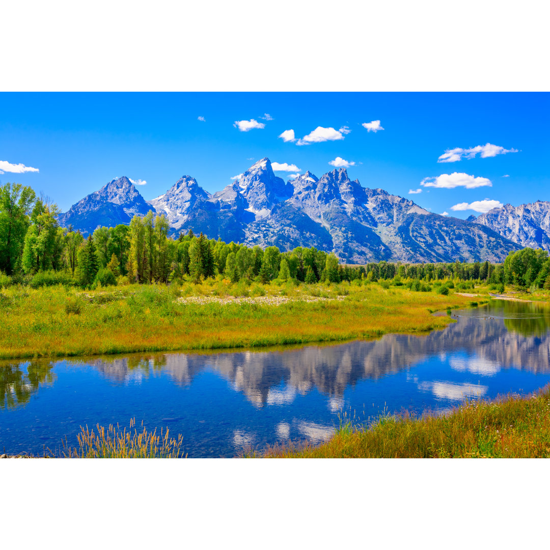 Grand Tetons Mountains von Dszc - Druck auf Leinwand ohne Rahmen