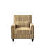 Chaise d'appoint moderne à rayures jaunes et blanches, sièges confortables, revêtement, siège en bois de pin, fauteuil rembourré confortable à rayures, pour plusieurs pièces, pin massif, mousse à haute densité