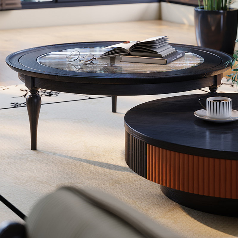 Ensemble de tables basses rondes French French
