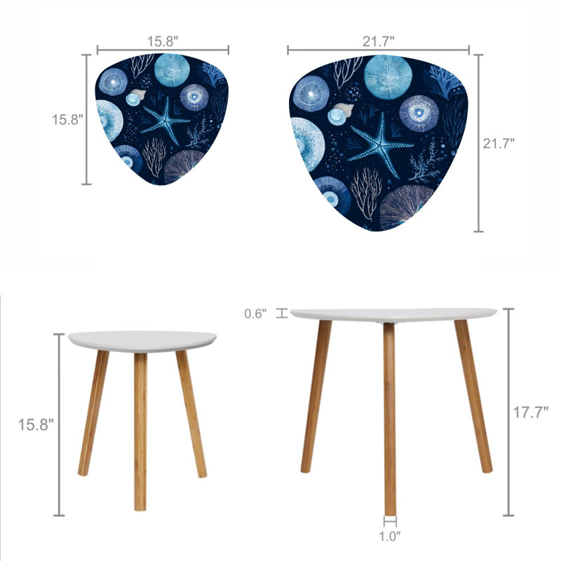 Ensemble de 2 tables basses gigognes Triangle