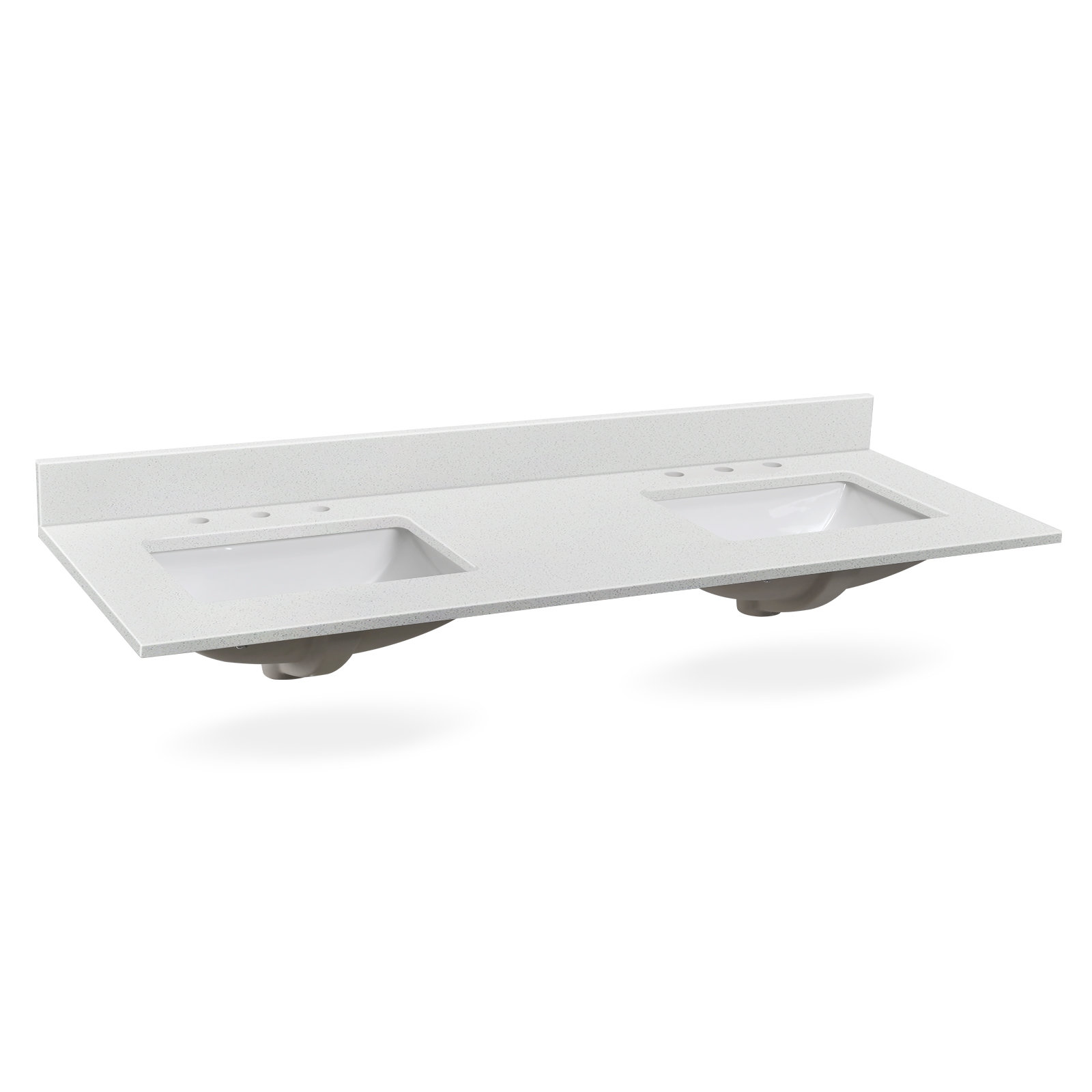 Enyibath 60'' Quartz Stone Double Bathroom Vanity Top with Sink and