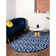 Glam Navy Blue Silver Area Rug