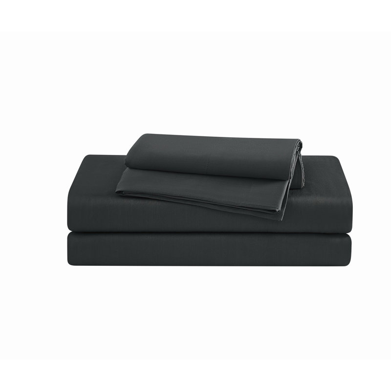 Frye 300 Thread Count Bamboo Sheet Set, Queen Sheet Set, Dark Gray