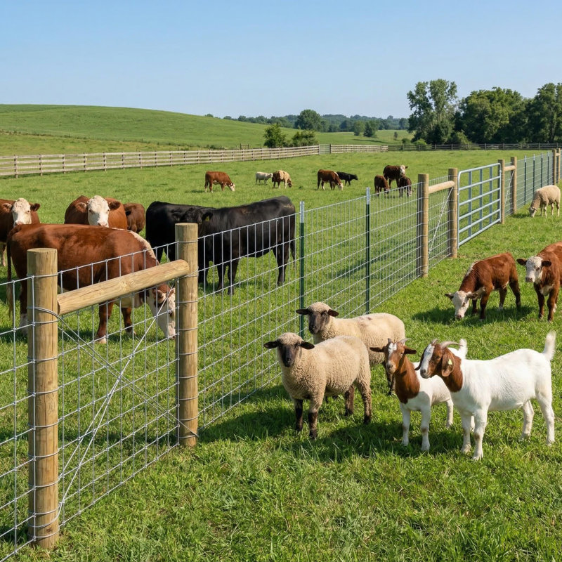 Clôture de bovin galvanisée pour les bovins, les moutons et les cerfs, résistante à la rouille pour les pâturages