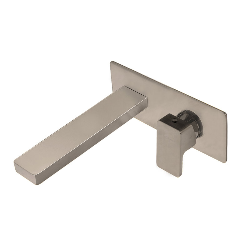 Eleganza Wall Mounted Bathroom Faucet with Drain Assembly, Brushed Nickel