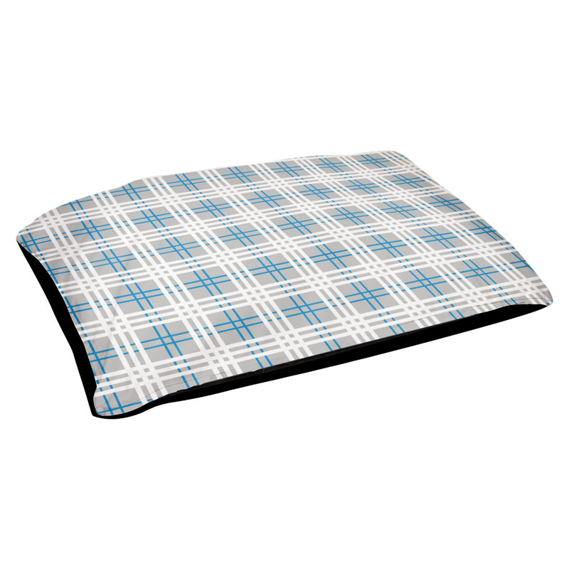 Coussin d’extérieur de luxe Caroline football, Petit (l 28 po x P 18 po x P 4 po), Argent / bleu Carolina / blanc