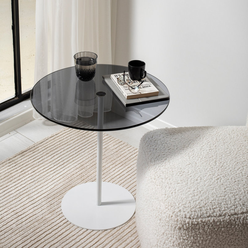 Siyan End Table, Dark Grey, White