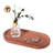 Guein Oval Natural Marble Tray,Red Travertine
