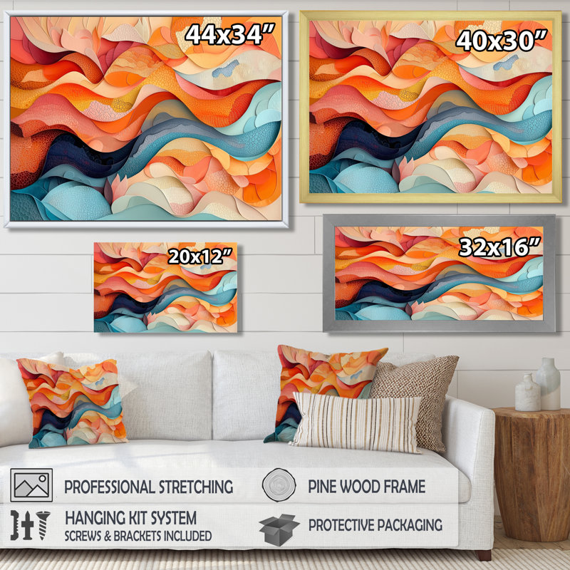 «Lowther», art mural sur toile «Biomorphism», H 34 po x l 44 po, Cadre flottant, Doré