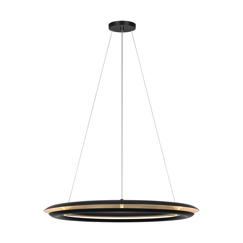 Chapman & Myers Cielo 1 Light Dining Room Chandelier With Shade, 35 W, Midnight Black, 2.25" H x 30" W x 30" D