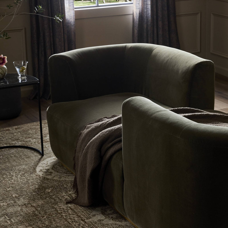 Kal Upholstered Chaise Lounge, Surrey Olive