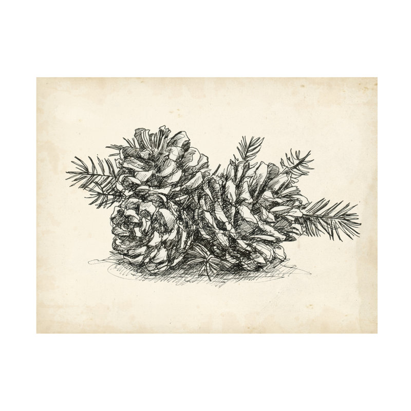 Art mural sur toile tendue - «Christmas Conifers II» par Ethan Harper pour décoration de salon, de chambre à coucher ou de bureau - 14 x 19