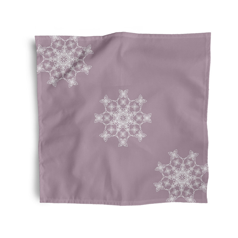Ciarrah Polyester Geometric Square Napkin, Purple