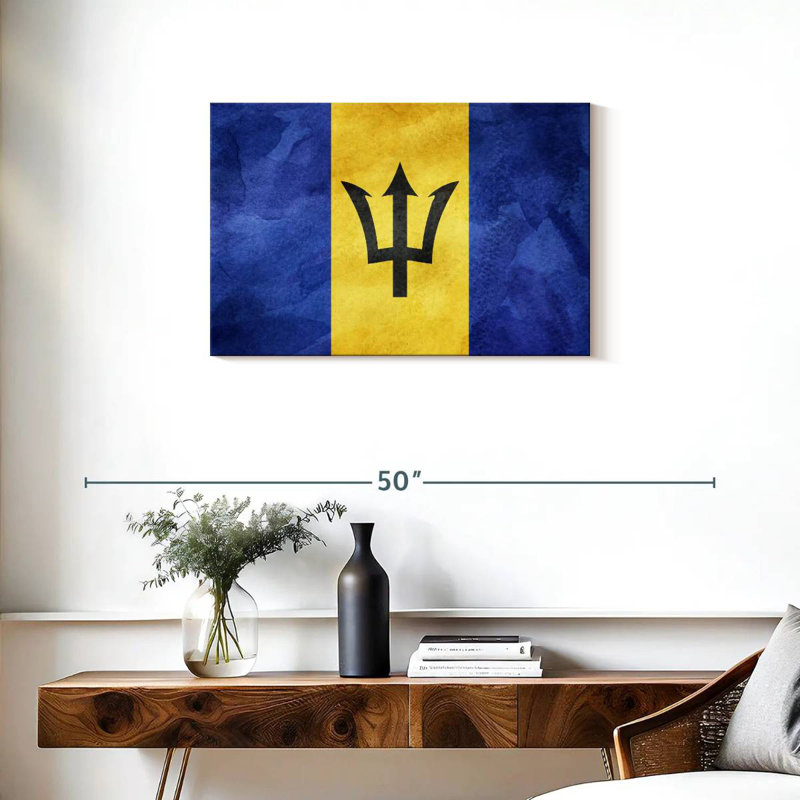 Drapeau Borges Caraïbes Barbade, H 20 po x l 30 po