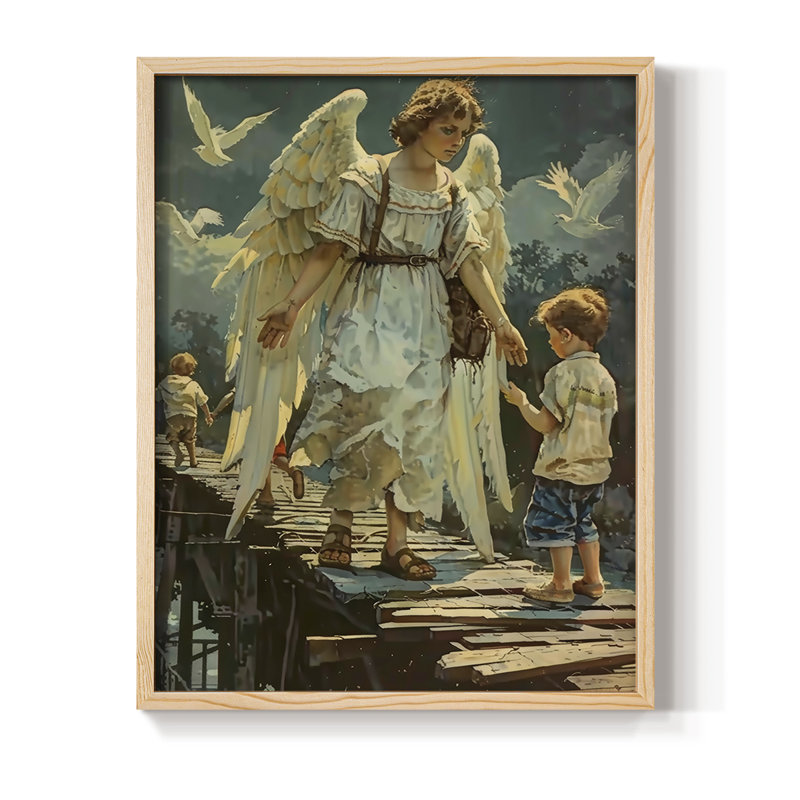 Religious Series CDXLII, reproduction encadrée - bois massif, Naturel, H 11 po x l 9 po