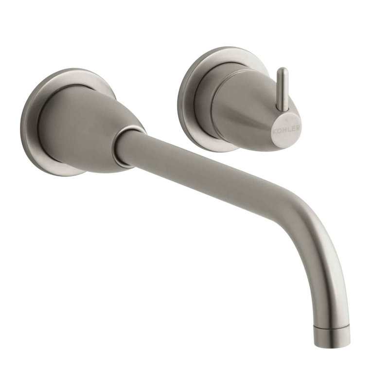Falling Water Wall Mount Bathroom Faucet, Vibrant Brushed Nickel