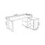 Bureau en bois massif noir en forme de L avec 3 tiroirs-108780422-108780424