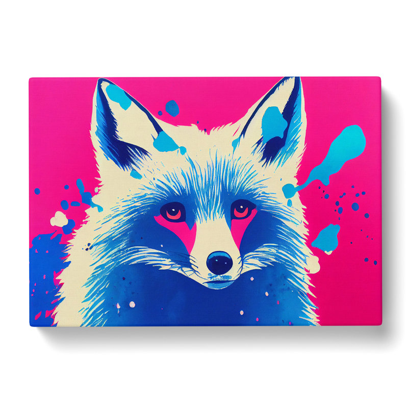 Fox Paint Splatter Vol.1 Abstract - Wrapped Canvas, 35cm H x 50cm W x 3cm D
