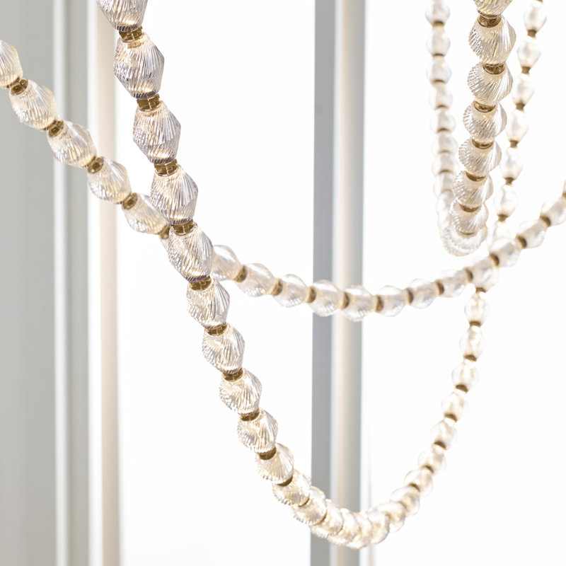 Collier LED Chandelier, Natural Brass, 132"