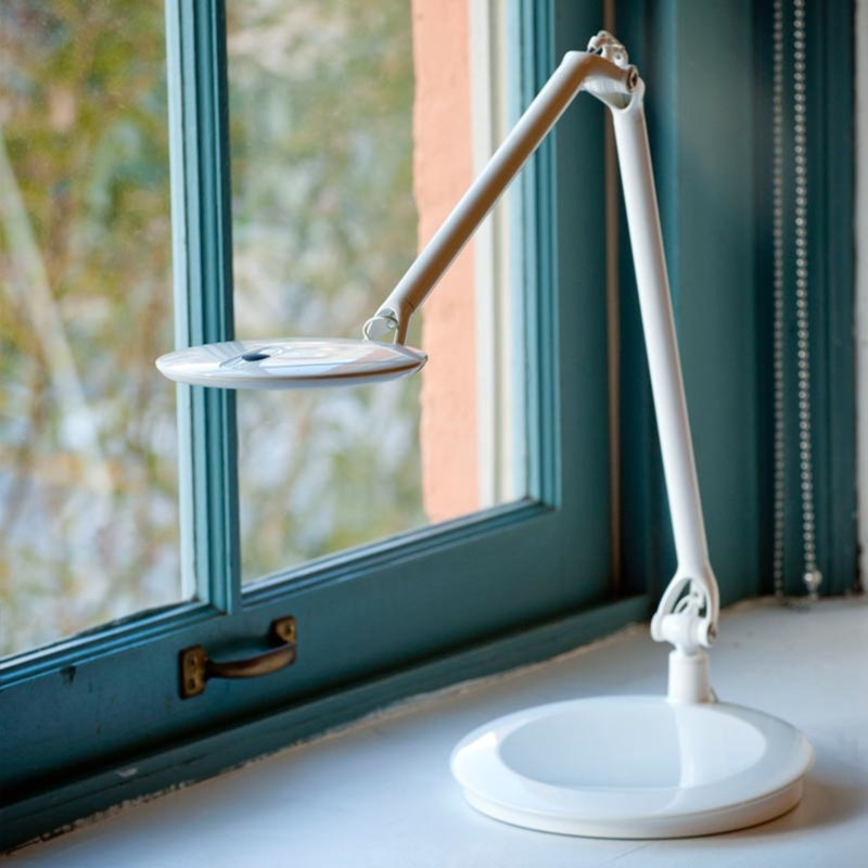 Element Disc 25" Desk Lamp, White