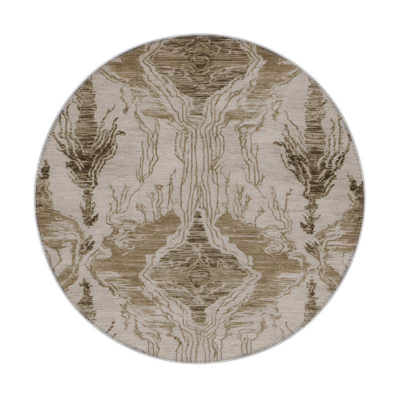 Tapis intérieur et extérieur gris Nature, Rond 5 pi