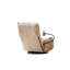 Chaise longue réglable en métal avec base pivotante à 360 degrés et inclinaison à 5 positions, blanc beige