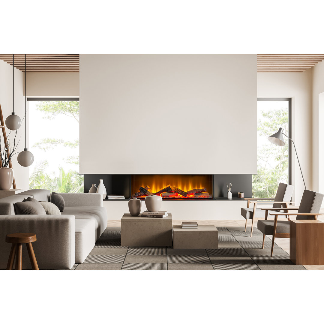 Adella Belfry Heating Black Electric Fireplace with 6824 BTU