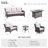 7-Person Outdoor High Back Seating Group With Cushions,Swivel Rockers And Fire Pit,All-Weather Wicker Patio Set-775739738-775739735